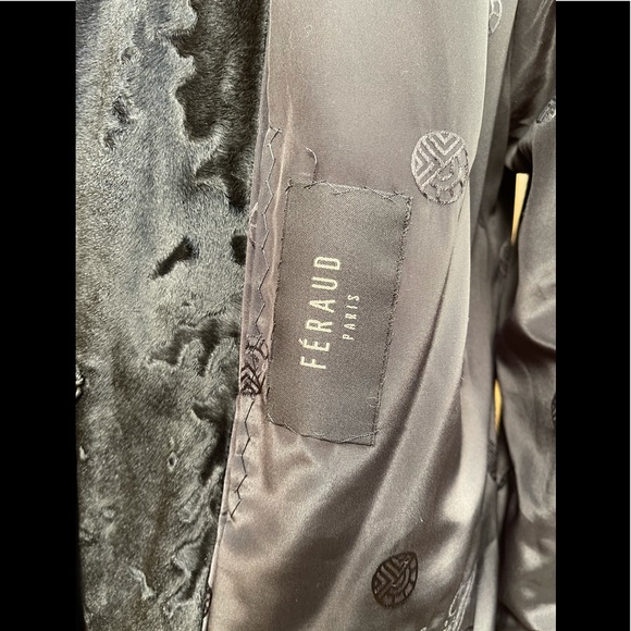 Full Length Neiman Marcus Feraud Paris Black Russian Broadtail Fur Coat Small - Picture 12 of 13